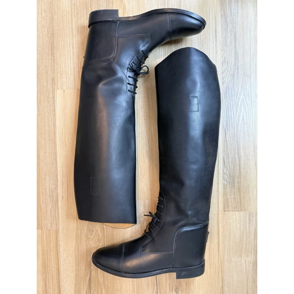 Vintage Amazonas Cavalier Womens Black Leather Riding Boots Sz 10.5M Equestrian